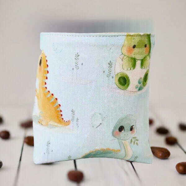 Futtertasche hellblau Dinosaurier