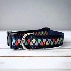 Hundehalsband blau Tropfen