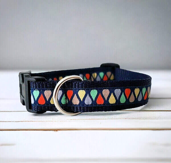 Hundehalsband blau Tropfen