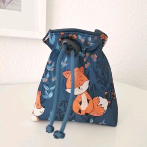 blauer Futterbeutel Fuchs Motiv Softshell wunderbare Handarbeit