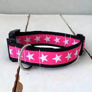 Hundehalsband Pink Sterne