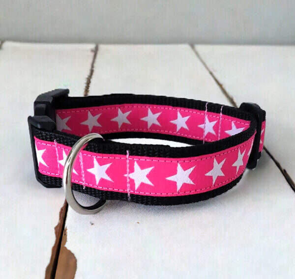 Hundehalsband Pink Sterne