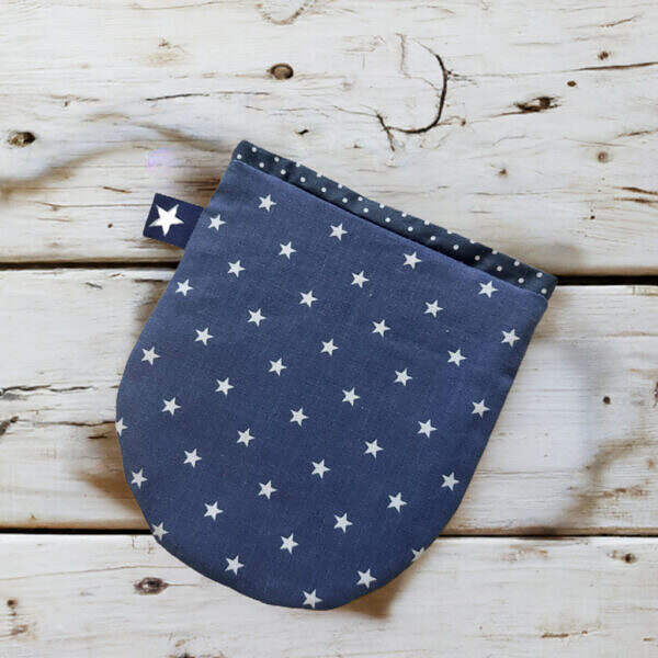 Futtertasche blau Sterne rund