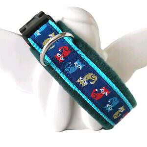 Hundehalsband blau Fuchs Fleece