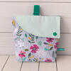 Futterbeutel Mint Grau Blumen