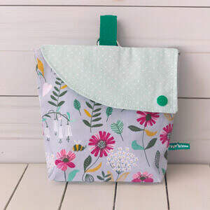 Futterbeutel Mint Grau Blumen