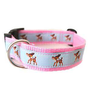 Hundehalsband rosa blau Reh