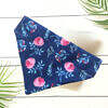 Hundehalstuch Blau Blumen
