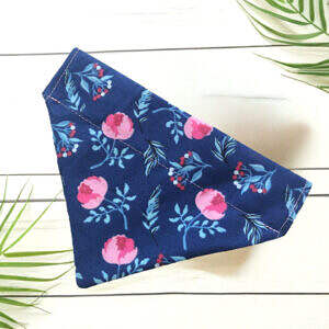 Hundehalstuch Blau Blumen