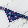 SET Hundehalsband Halstuch Blau Blumen