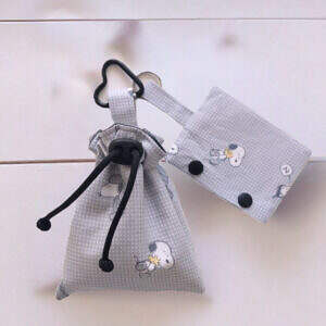 SET Futterbeutel Kotbeutelspender grau Snoopy